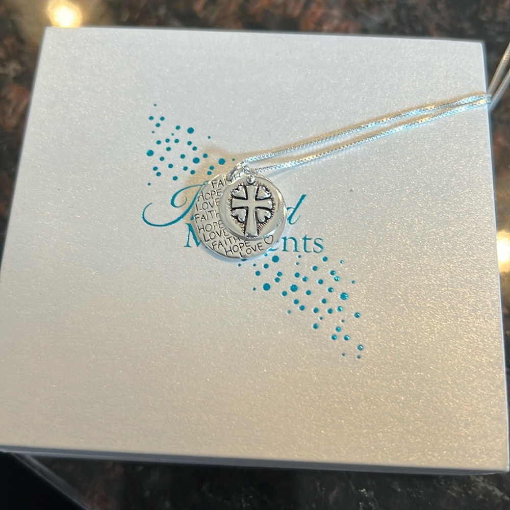 Silver faith/cross necklace
